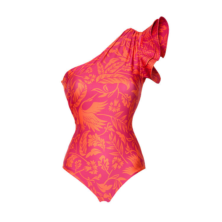 Women's asymmetric women's swimsuit with ruffle elements Mune Fashion