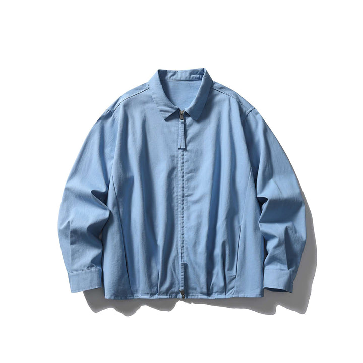 Unisex Lightweight Oversized Blouson Jacket with Half Zipper and Kent Collar Mune Fashion