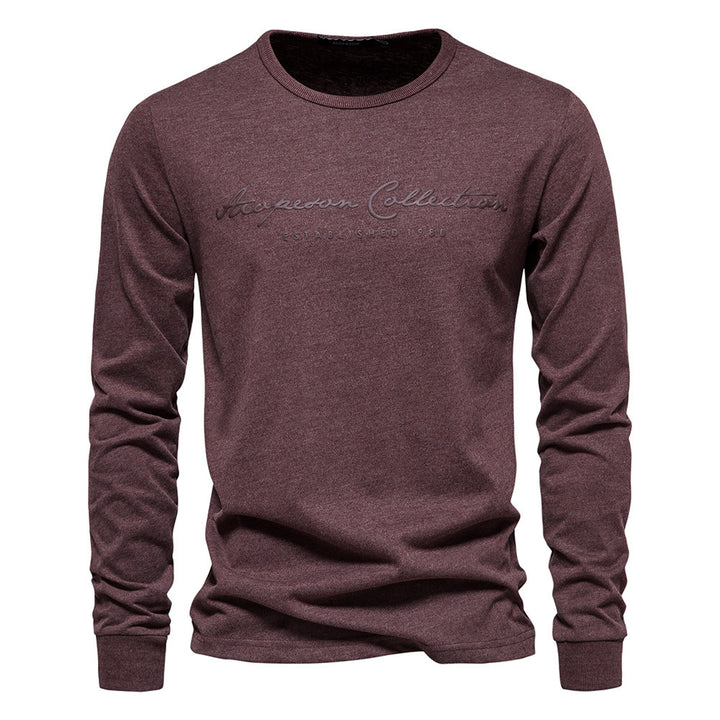 Men's Nano Minimalist Round Neck Sweatshirt Made of Cotton Blend with Ribbed Cuffs Mune Fashion