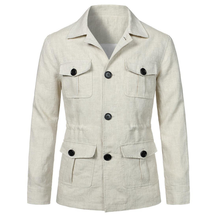 Men's nan Utility jacket made of linen with four patch pockets and tailored silhouette Mune Fashion