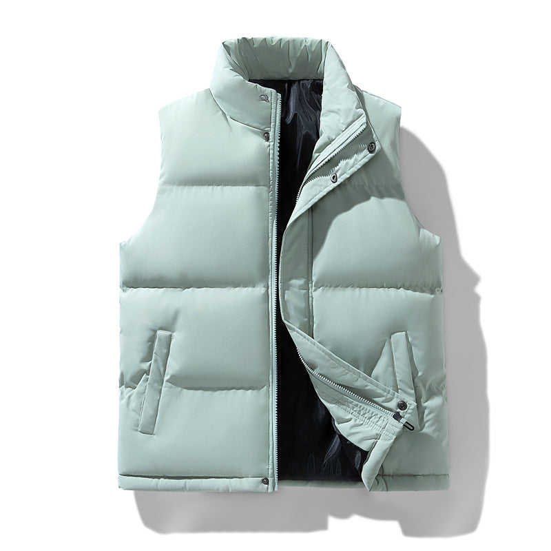 Men's Insulated Outdoor Padded Vest with High Collar, 2-Way Zipper & Concealed Side Pockets Mune Fashion