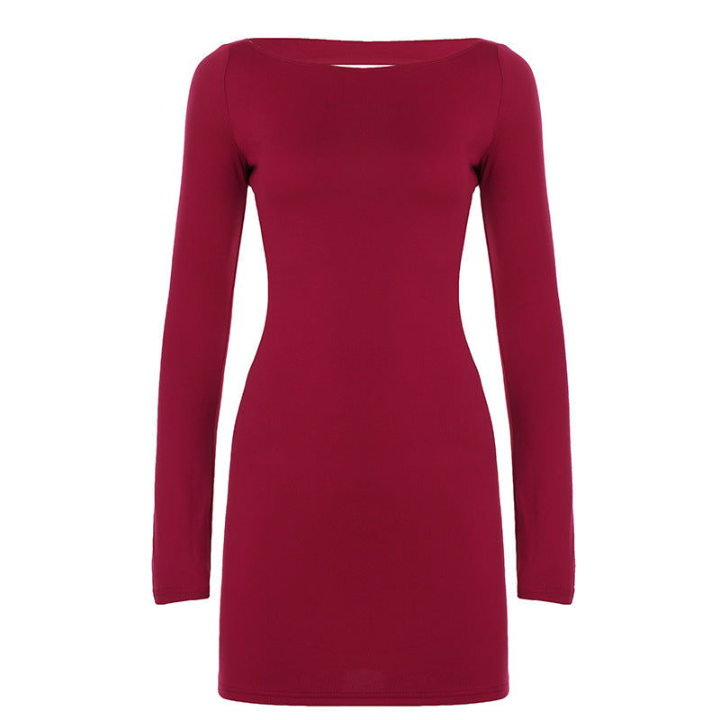 Women's figure-hugging cut-out mini dress with tailored sides and long sleeves Mune Fashion