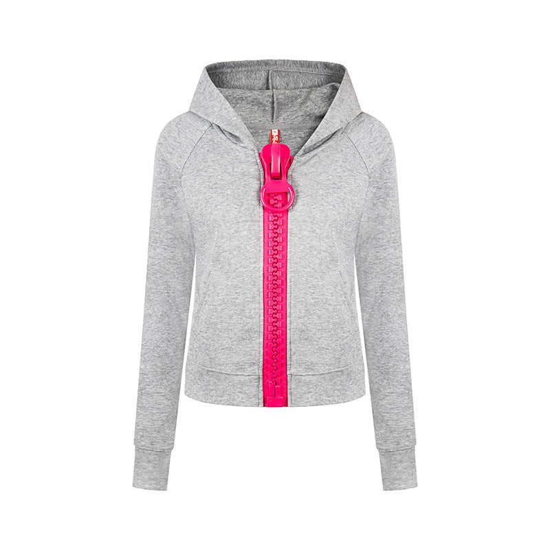 Women’s hooded sweatshirt jacket with oversized zipper and relaxed fit Mune Fashion