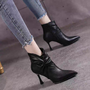 Women Elegant Ankle Boots with Bow Detail Mune Fashion