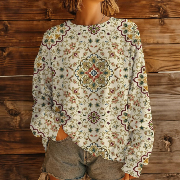 Women GMune Fashionlümter Oversize Sweatshirt Pullover with Round Neck and Balloon Sleeves Mune Fashion