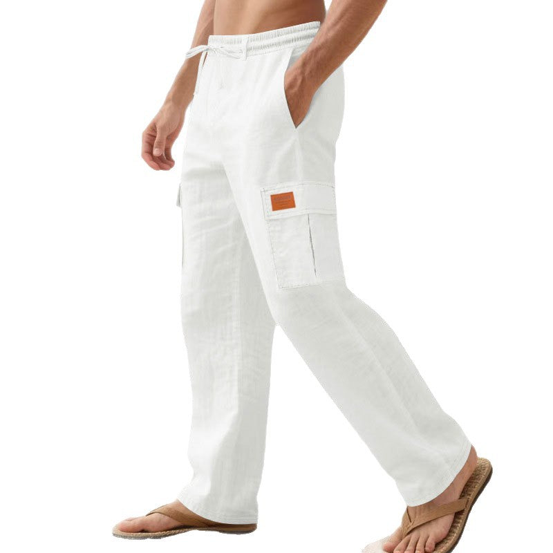 Men's nan maritime beach cargo pants in relaxed fit with elastic drawstring waistband Mune Fashion