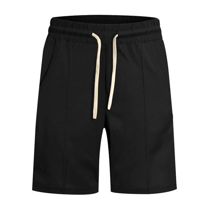 Men's short leisure pants made of cotton blend with elastic waistband and drawstring Mune Fashion