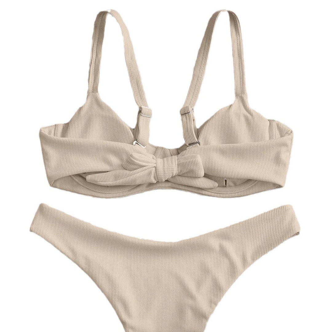 Ladies Underwire Bikini with Fine Rib Details Mune Fashion