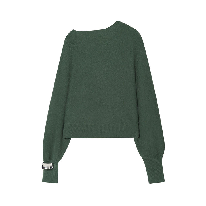 Women nan kastiger Cropped knit sweater with wide raglan sleeves, elongated sleeve cuffs and ribbed hem Mune Fashion