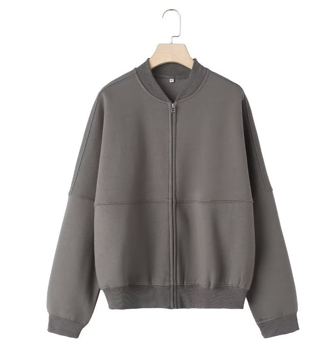 Women's 300+ minimalist Oversize Bomber jacket with full zipper and ribbed cuffs Mune Fashion