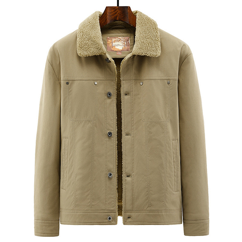 Men's trucker jacket in overshirt style with Sherpa lining and shirt collar Mune Fashion