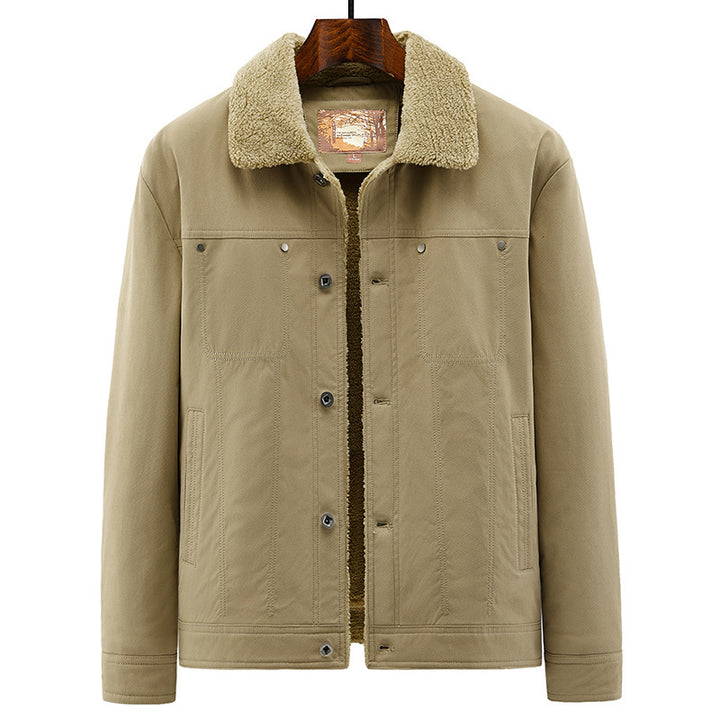 Men's trucker jacket in overshirt style with Sherpa lining and shirt collar Mune Fashion