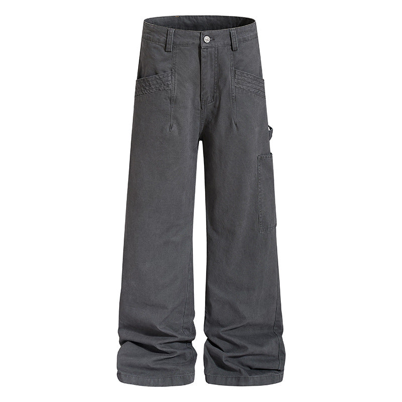 Women's Wide Cargo Palazzo Pants with Utility Pockets, High Waist and Casual Culotte Cut Mune Fashion