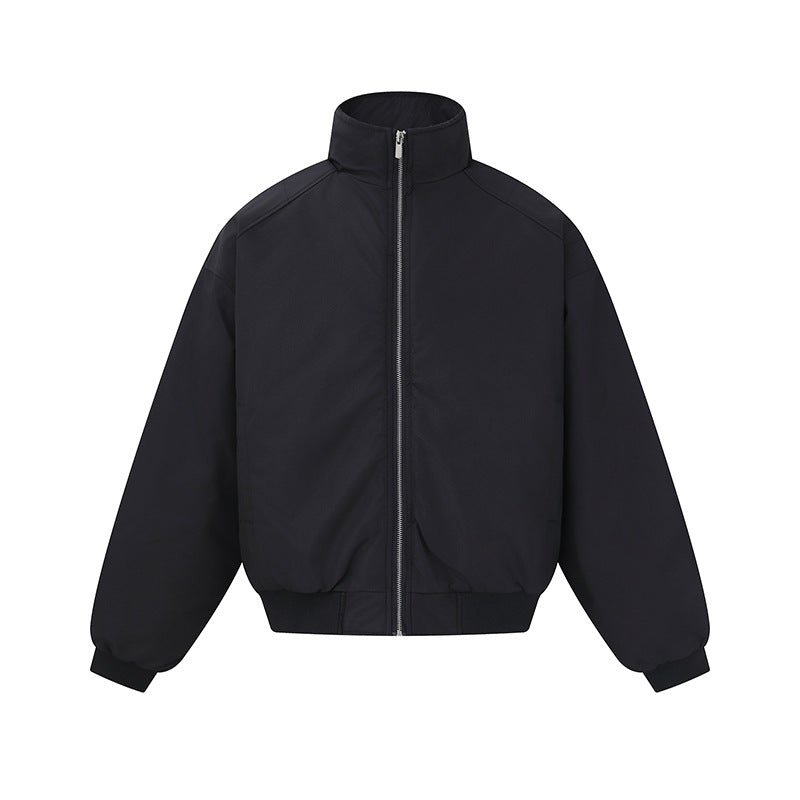 Unisex Boxy-Bomber Jacket with High Stand Collar and Elastic Hem Mune Fashion