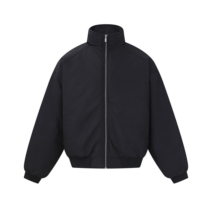 Unisex Boxy-Bomber Jacket with High Stand Collar and Elastic Hem Mune Fashion
