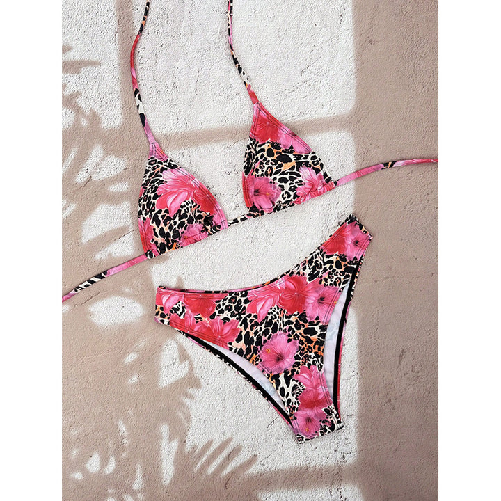 Women's Triangle Bikini with Stylish Leo Pattern Mune Fashion