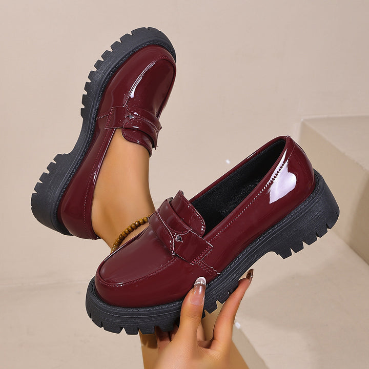 Women's Non-Platform Loafer with Thick Profile Sole and Padded Comfort Footbed Mune Fashion
