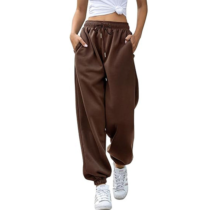 Ladies nan Cozy Sweat Palazzo Pants with high comfort waistband, integrated drawstring and gathered ankle cuffs Mune Fashion