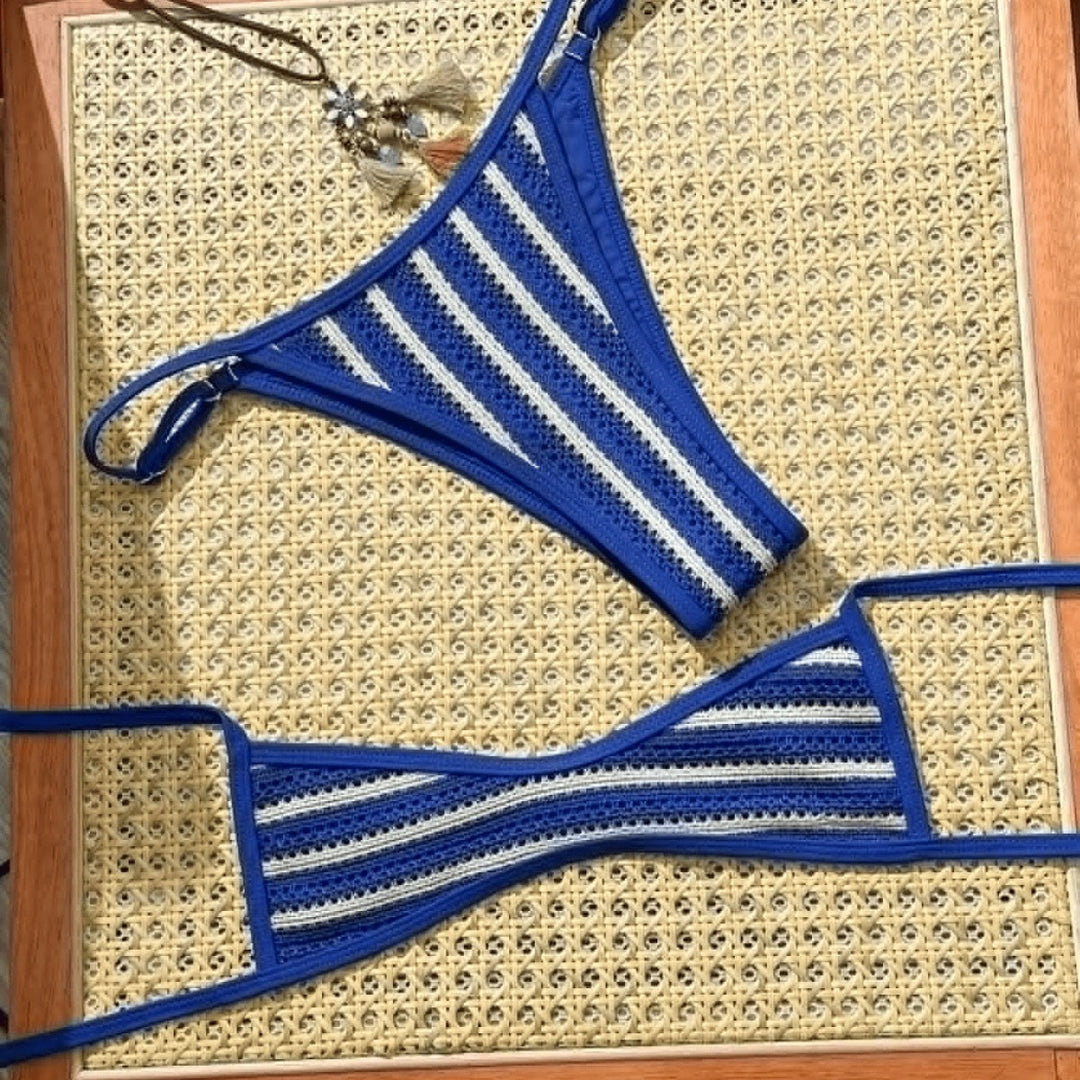 Ladies Bikini Set with fine crochet texture and adjustable straps Mune Fashion