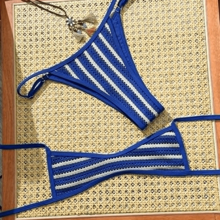 Ladies Bikini Set with fine crochet texture and adjustable straps Mune Fashion