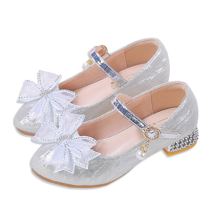 Women Sparkling Ballet Flats with Decorative Bows and Rhinestone Accents Mune Fashion
