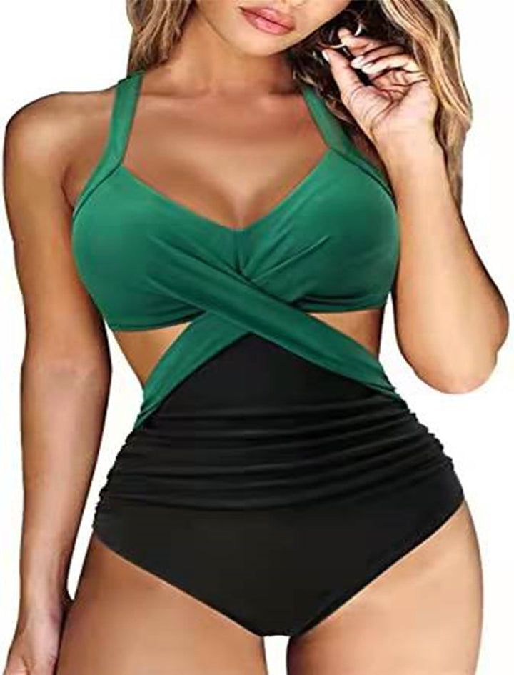 Women's One-Piece Swimsuit with Elegant Wrap Design and Creative Cut-Outs Mune Fashion