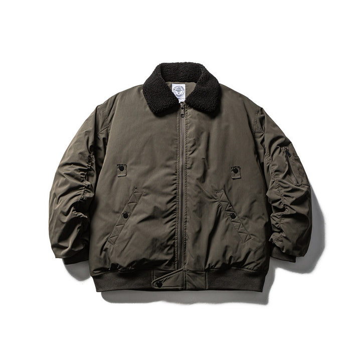 Men's short parka bomber with sherpa collar, padded utility jacket Mune Fashion