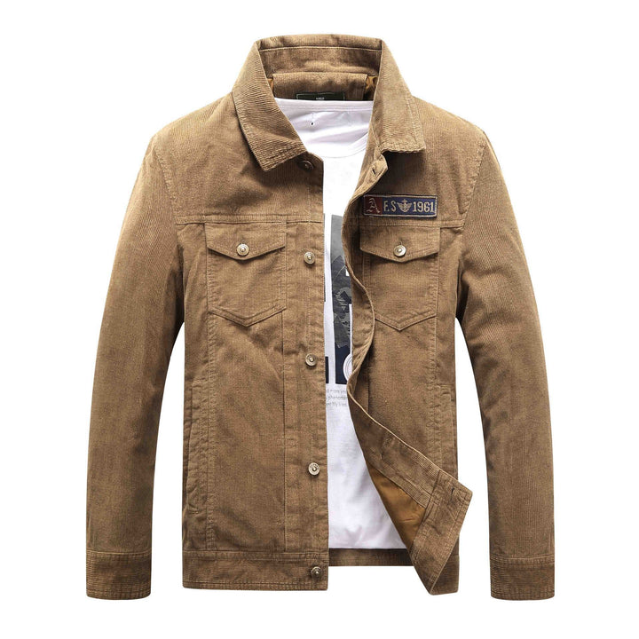 Men's trucker cord jacket with teddy lining and patch chest pockets Mune Fashion