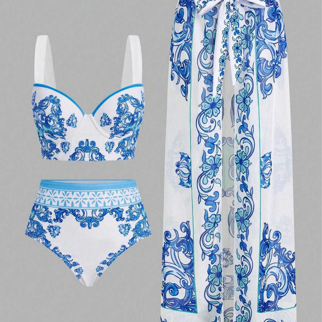 Women's Bikini Set with Elegant Pareo Mune Fashion
