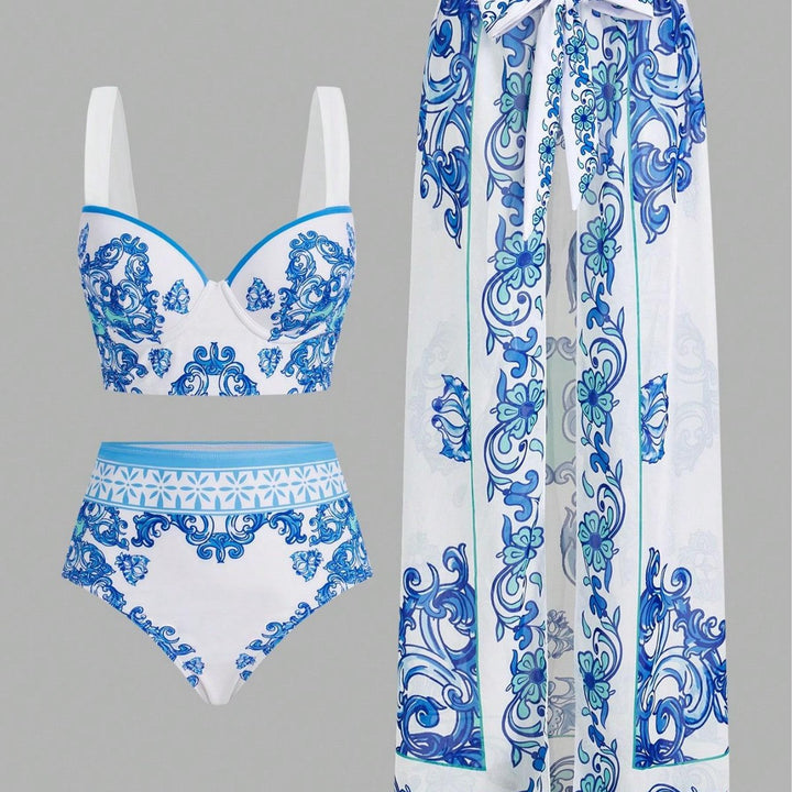 Women's Bikini Set with Elegant Pareo Mune Fashion