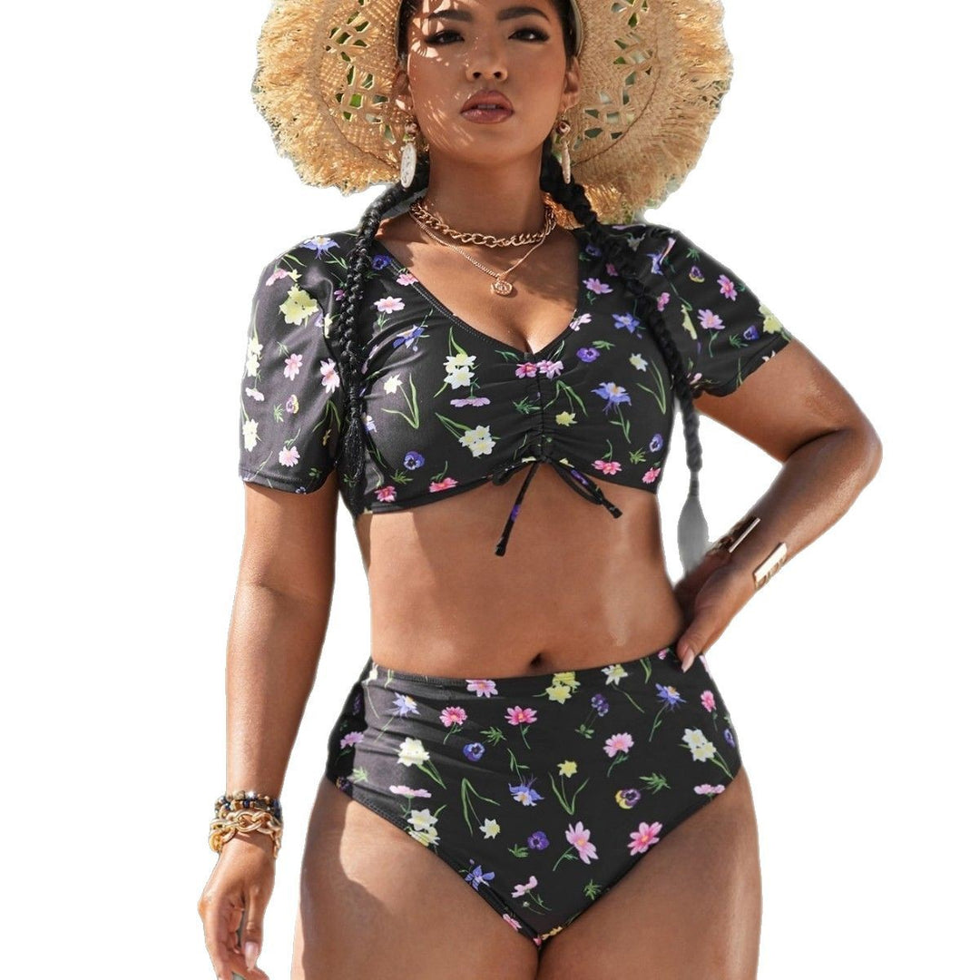 Women's bikini set with floral design and adjustable drawstring Mune Fashion