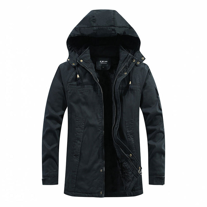 Men's windproof canvas parka with cozy teddy fleece lining and functional hood Mune Fashion