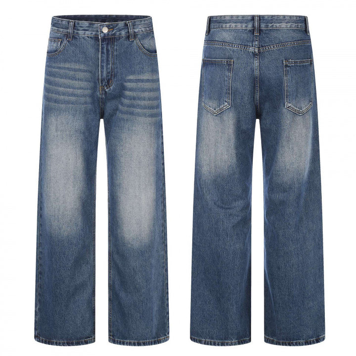Women High-waist jeans with wide leg and vintage wash Mune Fashion