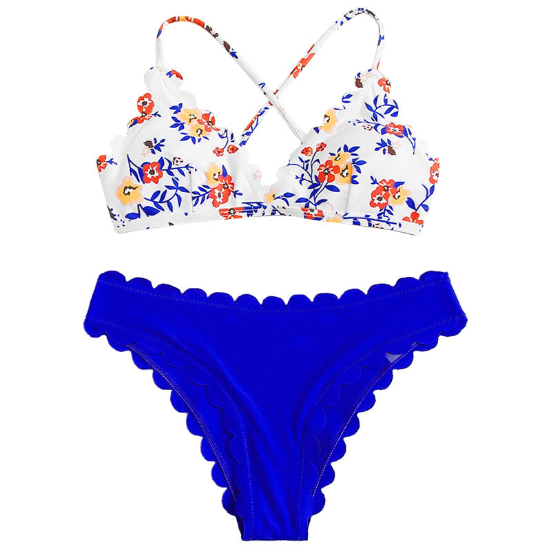 Women's bikini set with floral top and high-waisted bottom Mune Fashion