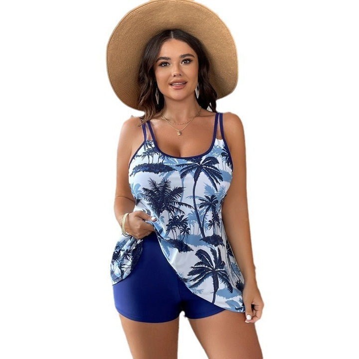 Women's Leisure Swim Top with Palm Print Mune Fashion