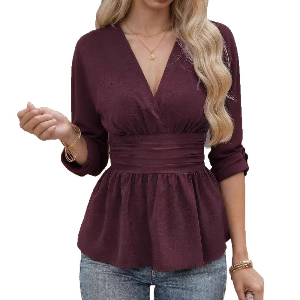 Women V-neck blouse with tailored fit Mune Fashion