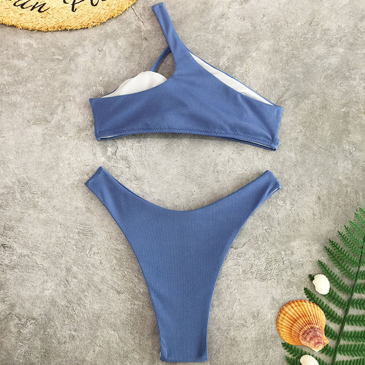 Ladies stylish asymmetrical bikini with sophisticated wrap look Mune Fashion