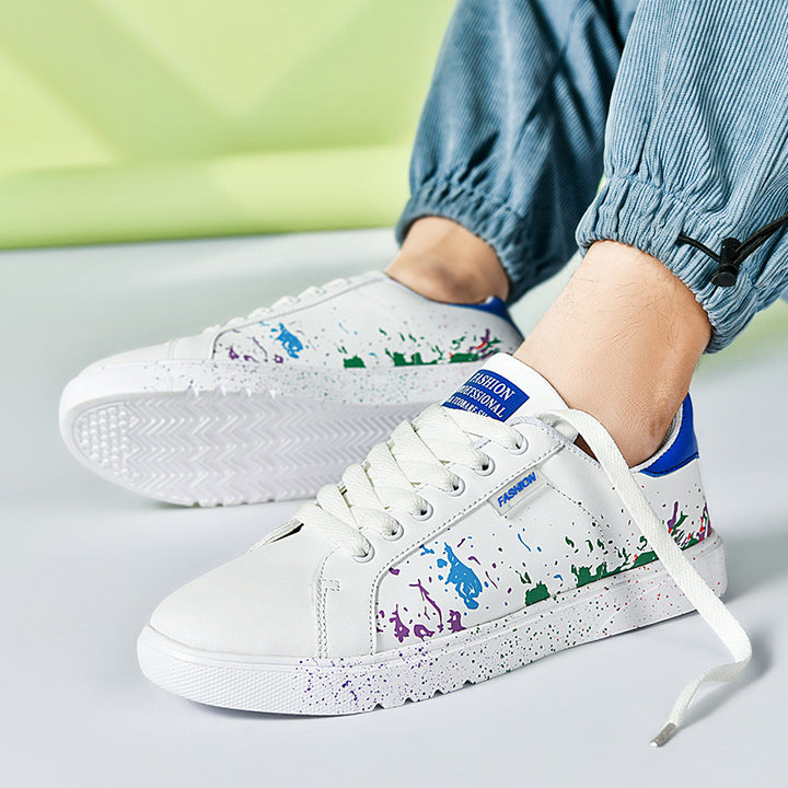 Unisex leisure sneakers with splash color design and cushioned comfort insole Mune Fashion