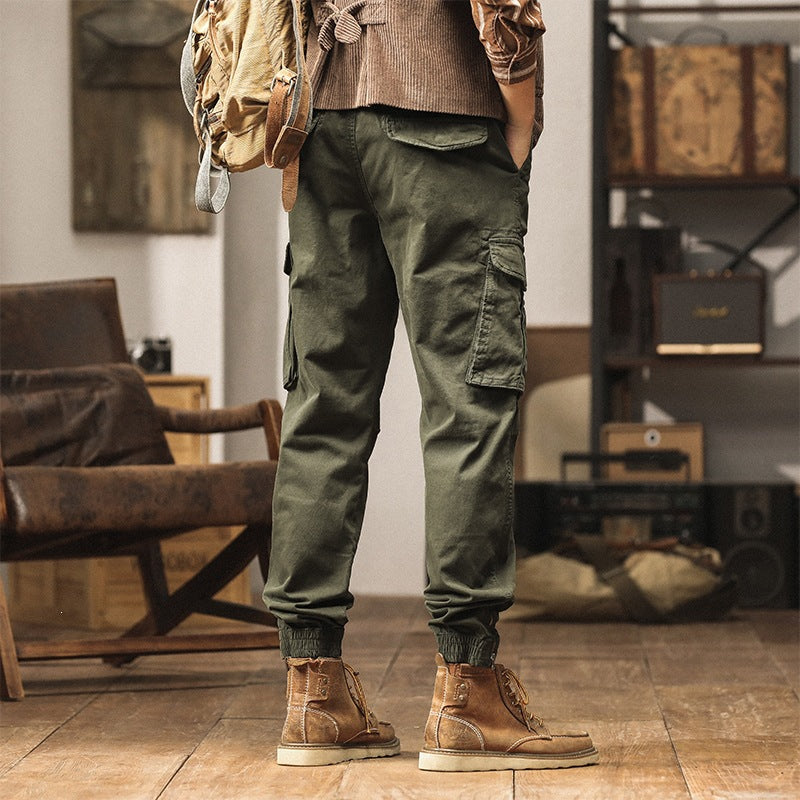 Men's Utility Cargo Jogging Pants with Multiple Pockets, Elastic Cuffs & Zipper Detail Mune Fashion