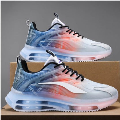 Unisex sports sneaker with transparent air cushion, gradient mesh upper material and contoured comfort sole design Mune Fashion