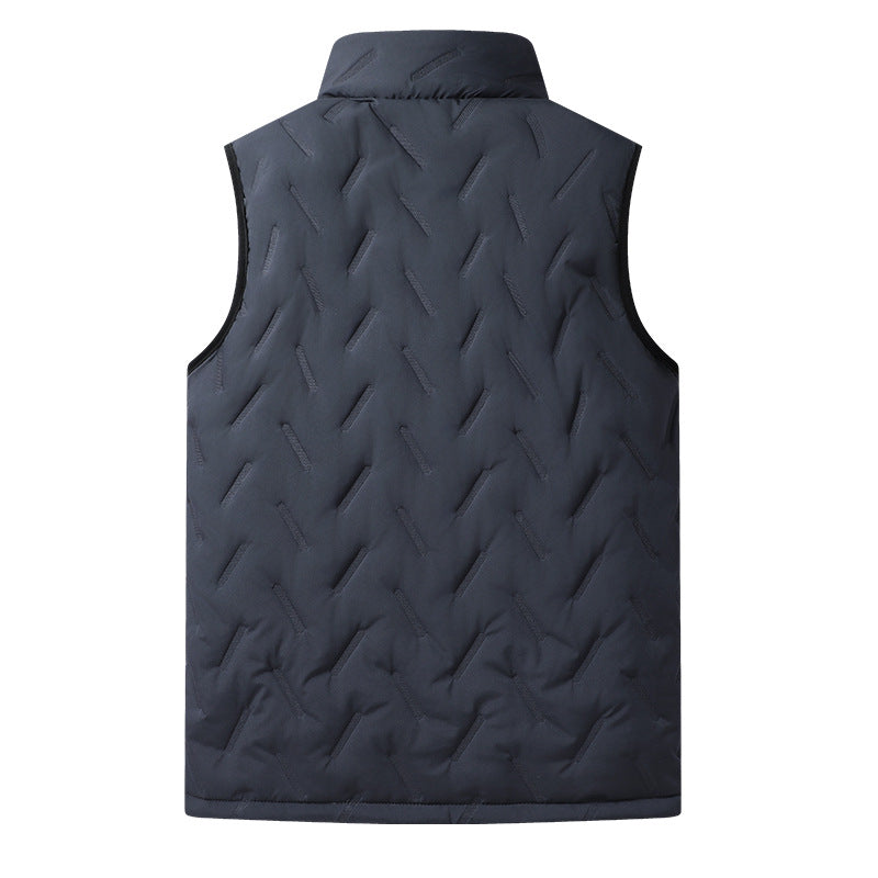 Men's quilted thermal vest with teddy lining, high stand-up collar, and secure zip pockets Mune Fashion