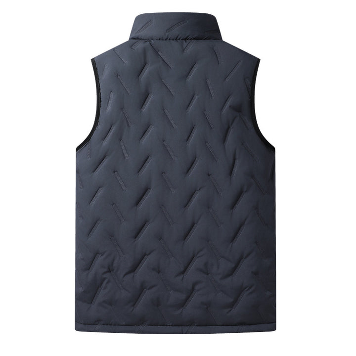 Men's quilted thermal vest with teddy lining, high stand-up collar, and secure zip pockets Mune Fashion