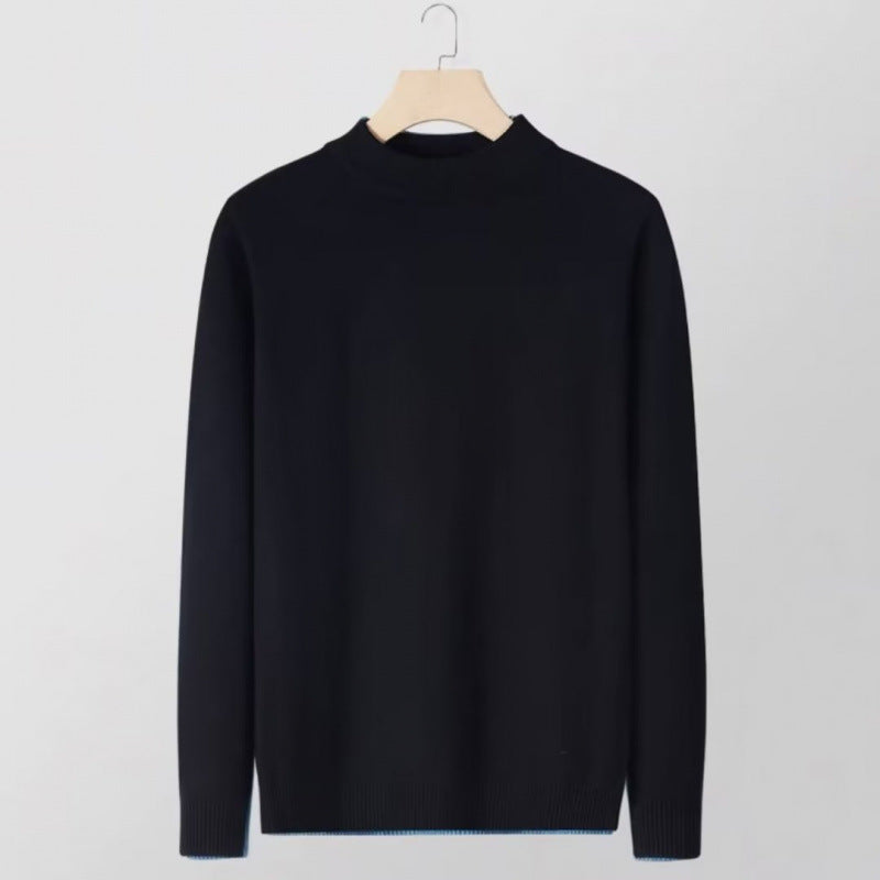 Women's fine knit stand collar pullover made of cotton blend with ribbed cuffs Mune Fashion