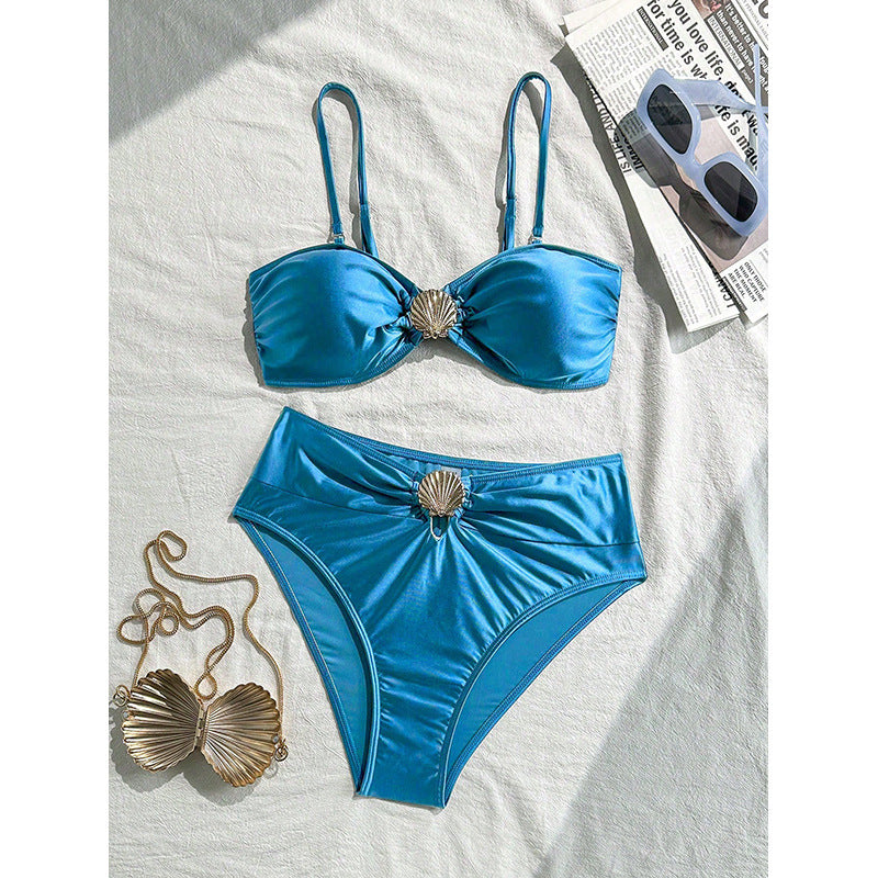 Women Elegant Bikini Set with Fashionable Shell Design Mune Fashion