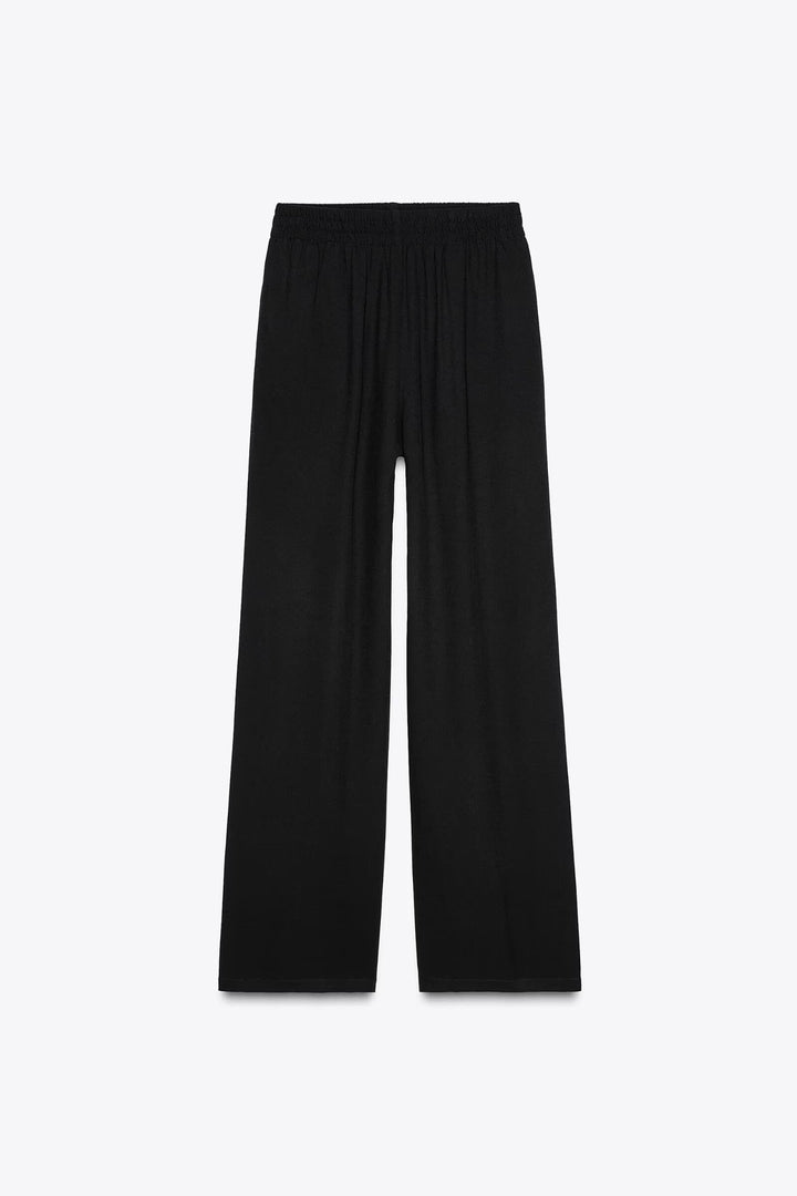 Ladies Soft Jersey Palazzo Pants with Elastic Waistband and Wide Leg Mune Fashion