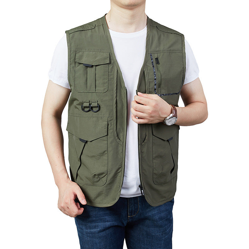 Men's Photography and Outdoor Utility Vest with Multifunctional Pockets and D-Ring Attachments Mune Fashion