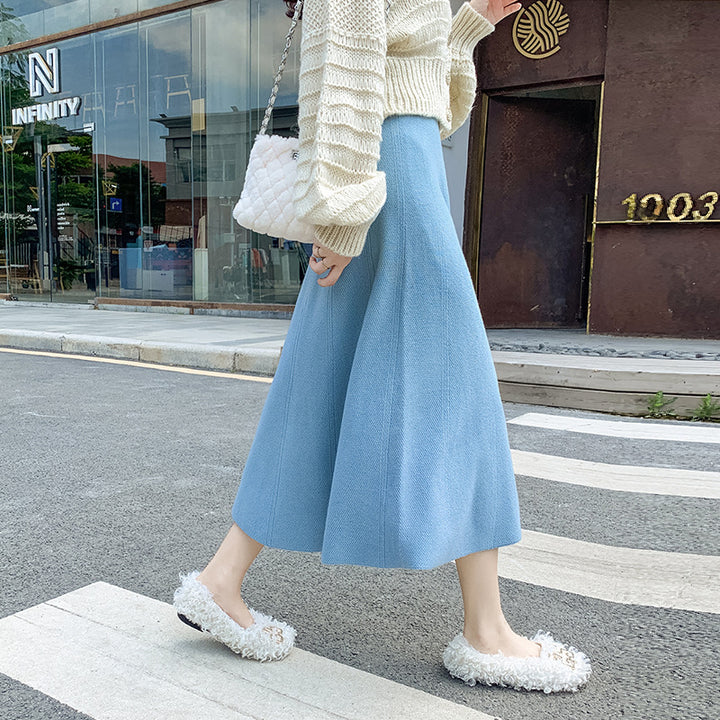 Ladies Calf-Length Pleated Skirt Mune Fashion