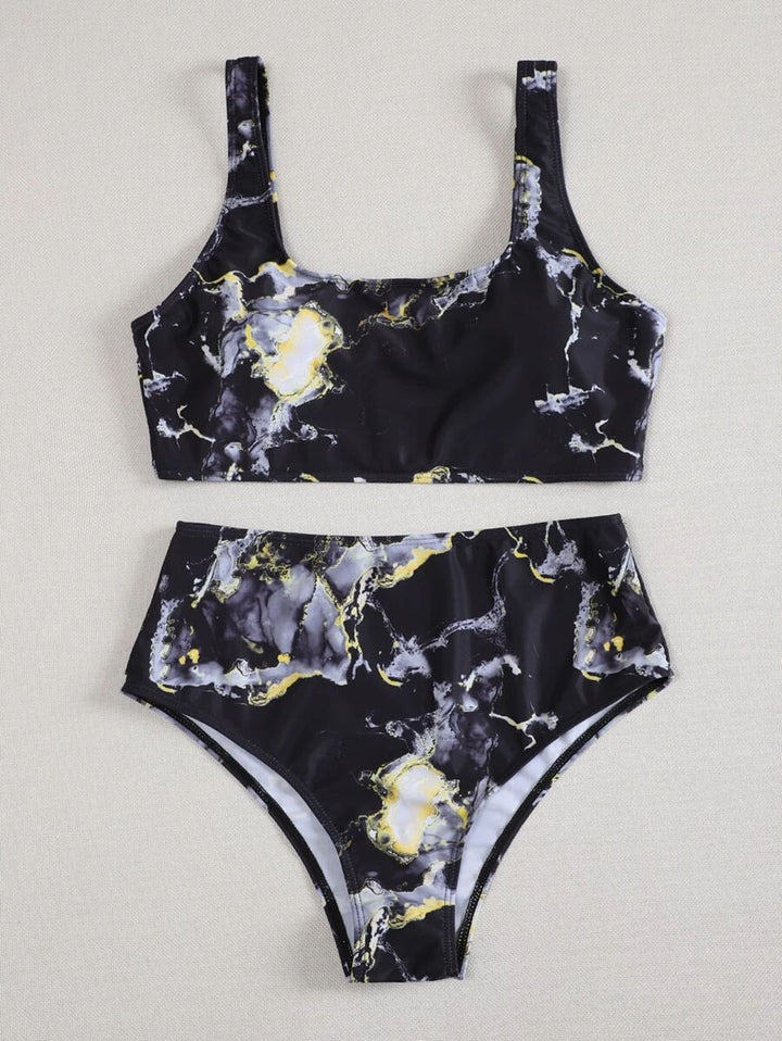 Women's Asymmetrical Bikini Set with Knotted Top Mune Fashion