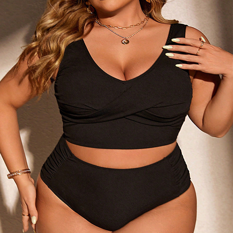 Ladies two-piece swimsuit with high waist and wrap design Mune Fashion
