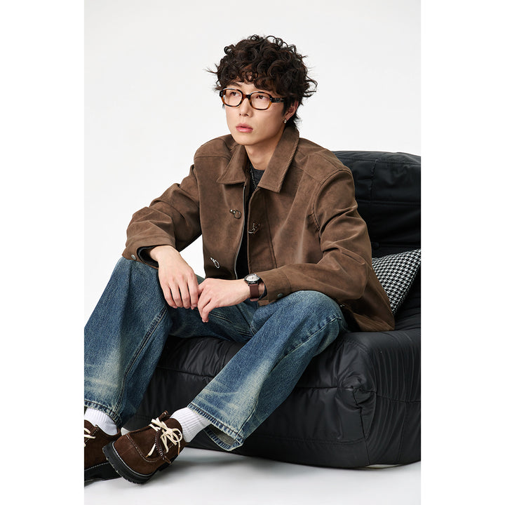 Unisex Short-cut Blouson in suede look with distinctive toggle closures Mune Fashion